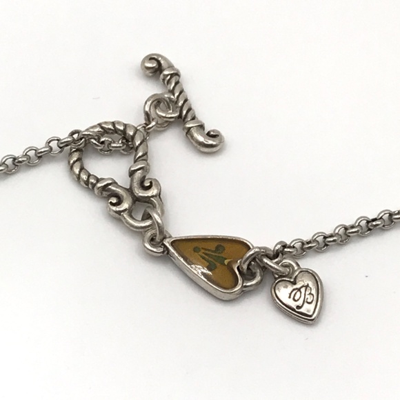 Brighton Pendant Necklace Vintage Italian Art Style Floral Hearts Reversible 18" - Picture 4 of 11